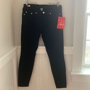 TRUE RELIGION Black Skinny Jean Size 33 Women NWT